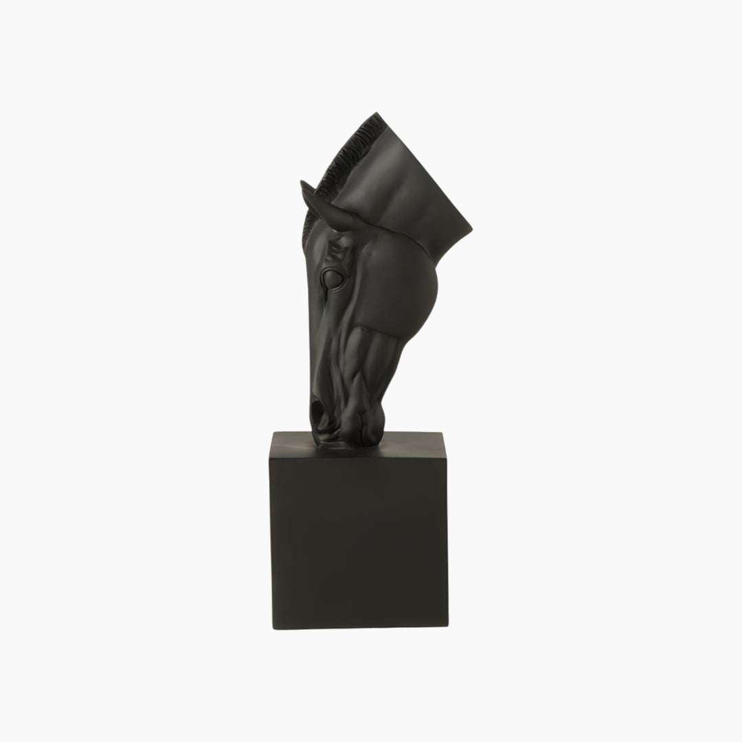 Polyresin horse figurine on a base