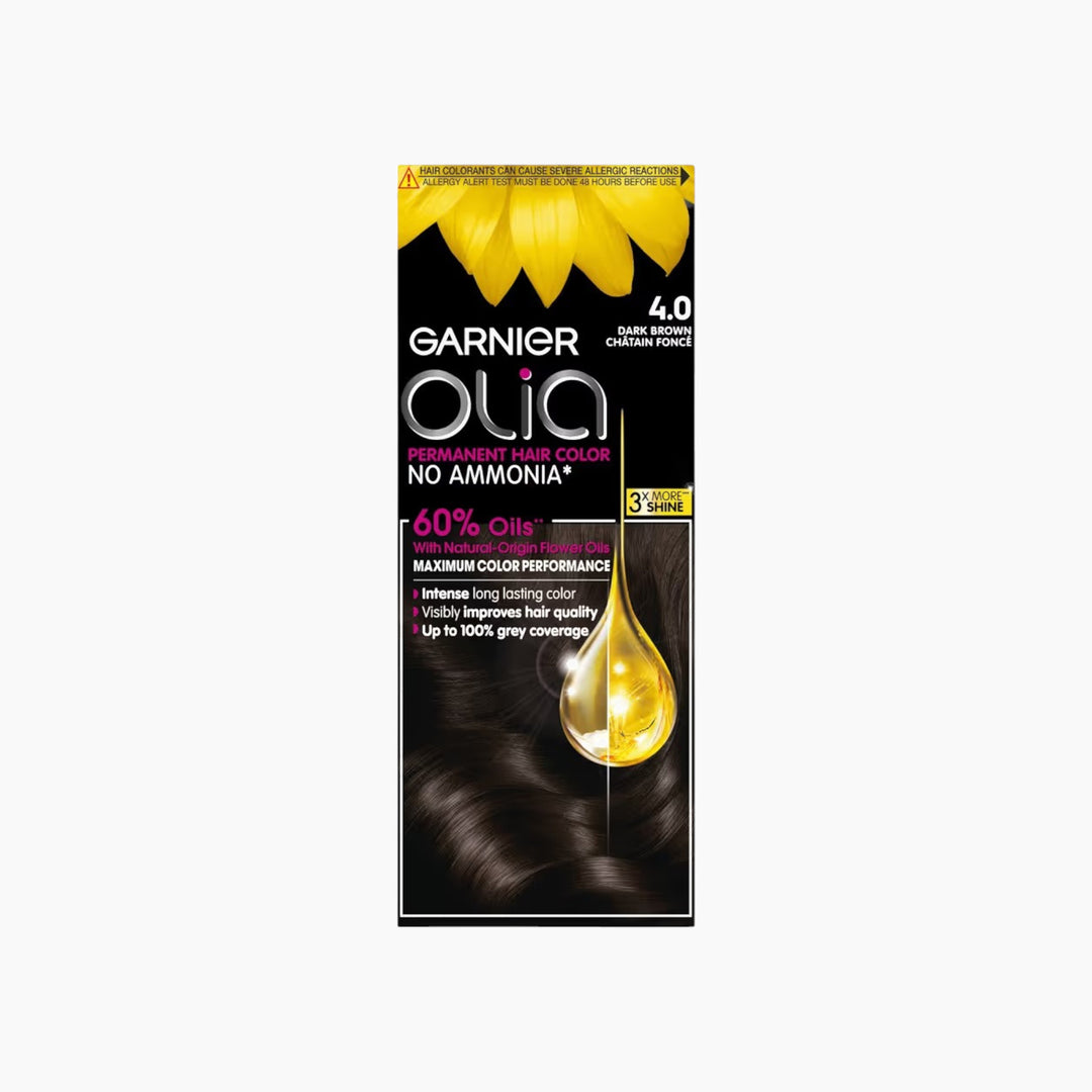 Garnier Olia No Ammonia Permanent Hair Color 4.0 Dark Brown