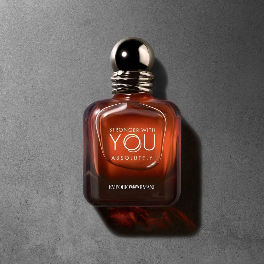 Emporio Armani Stronger With You Absolutely Parfum 100ml for men in a smoky lacquer bottle