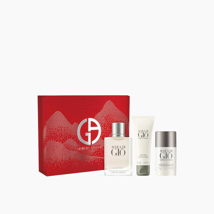 Giorgio Armani Acqua Di Gio EDT 100Ml + Shower Gel 75Ml + Deodorant 75Ml Gift Set For Men - HUNA