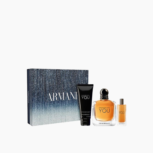 Emporio Armani Stronger With You EDT 100Ml + EDT 15Ml + Shower Gel 75Ml Gift Set For Men