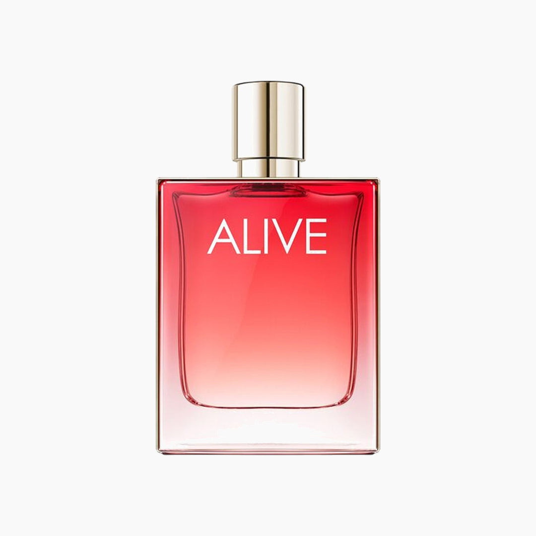 Hugo Boss Alive Intense EDP 80ML for women featuring raspberry, vetiver, and benzoin notes
