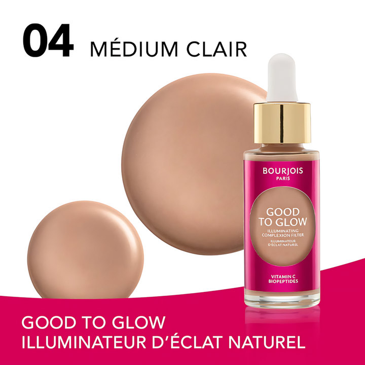 Bourjois Healthy Mix Good To Glow Foundation 30ml with a radiant glow effect.