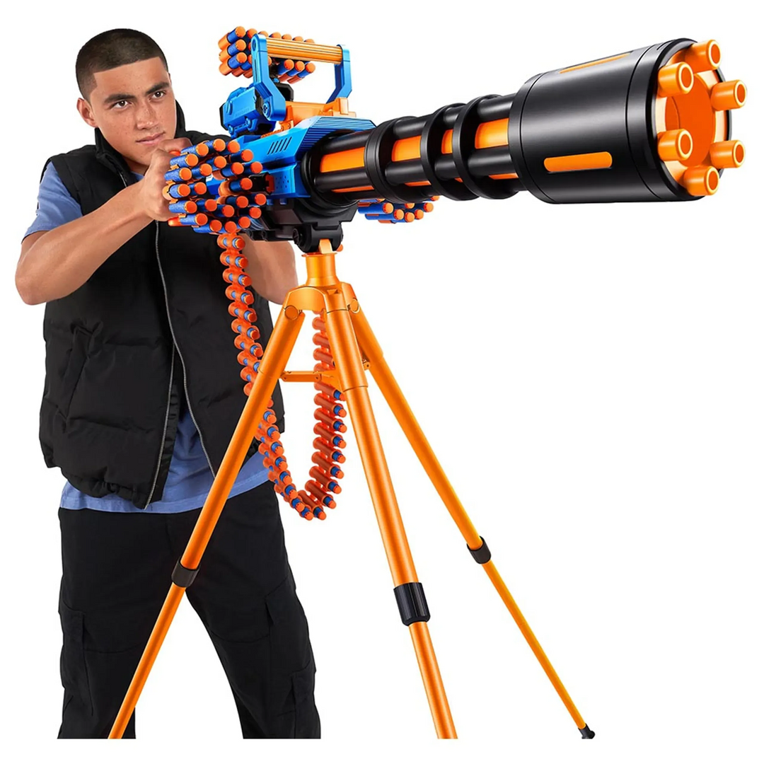 Zuru X-Shot Insanity Motorized Rage Fire Gatling Blaster with tripod and scope