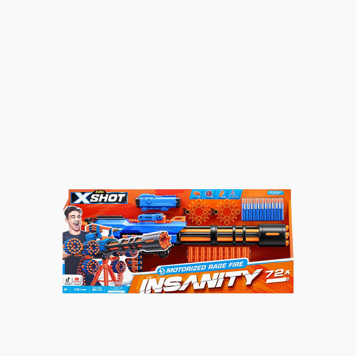 Zuru X-Shot Insanity Motorized Rage Fire Gatling Blaster With Tripod