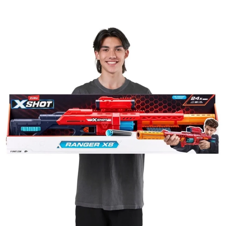 Zuru X-Shot Excel Ranger X8 blaster with rotating barrel and 24 darts
