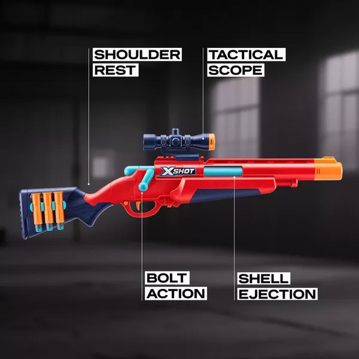 Zuru X-Shot Excel Ejector Shell Bolt Action Blaster Series 1 with 8 darts