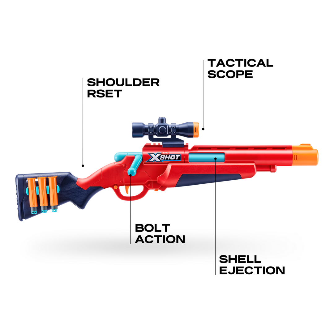 Zuru X-Shot Excel Ejector Shell Bolt Action Blaster Series 1 with 8 darts