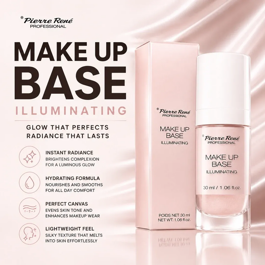 Pierre Rene Make Up Base Illuminating Light Rose - HUNA