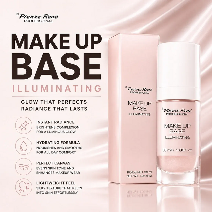 Pierre Rene Make Up Base Illuminating Light Rose - HUNA