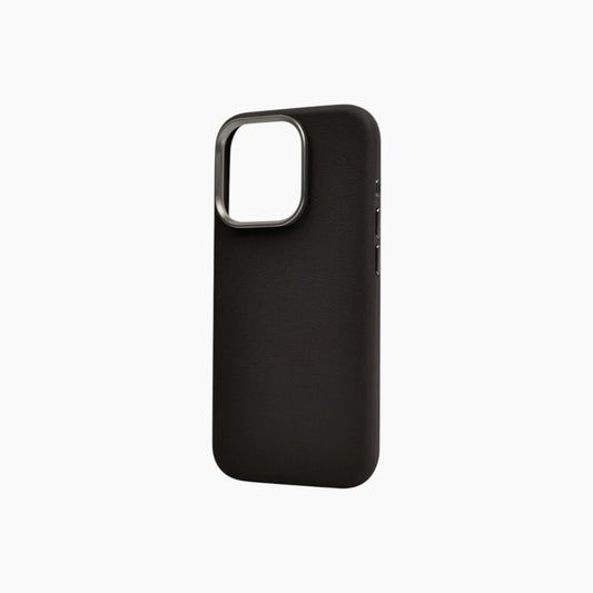 iPhone Luxury Leather Case With Metal Camera Frame