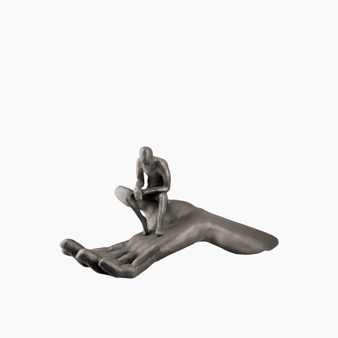 Man on Hand Sculpture made of iron