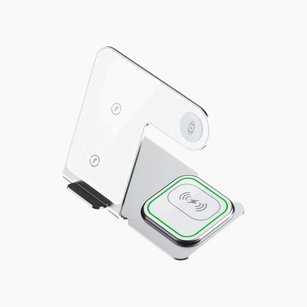 3 In 1 Aluminum Wireless Charging Station White