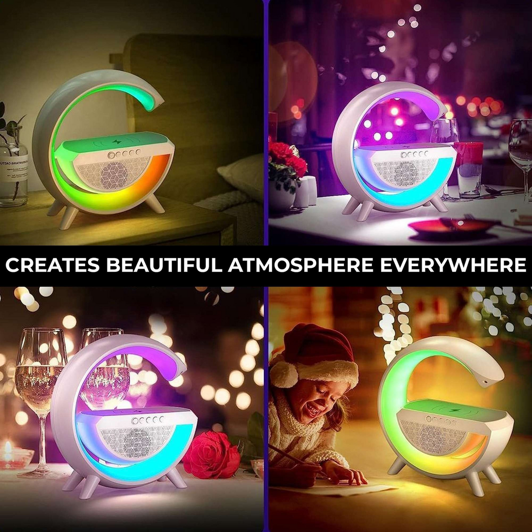 C.JO 3 in 1 G Shape wireless charger with Bluetooth speaker