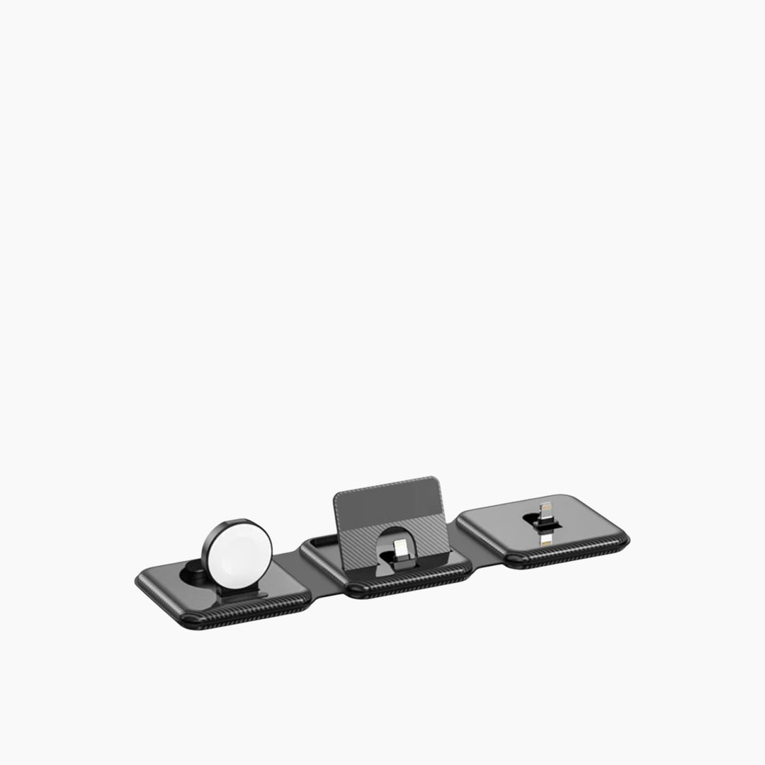 Qi2 3-in-1 magnetic foldable hybrid charger pad for simultaneous device charging