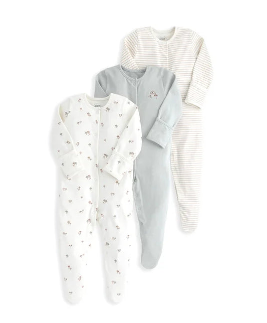 Bisou Petite 3 Pack Mushroom Sleepsuit