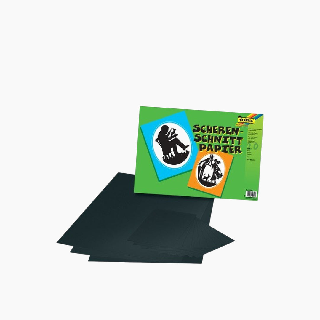 Folia Black Silhouette Paper Pad – Gummed, A5, 10 Sheets