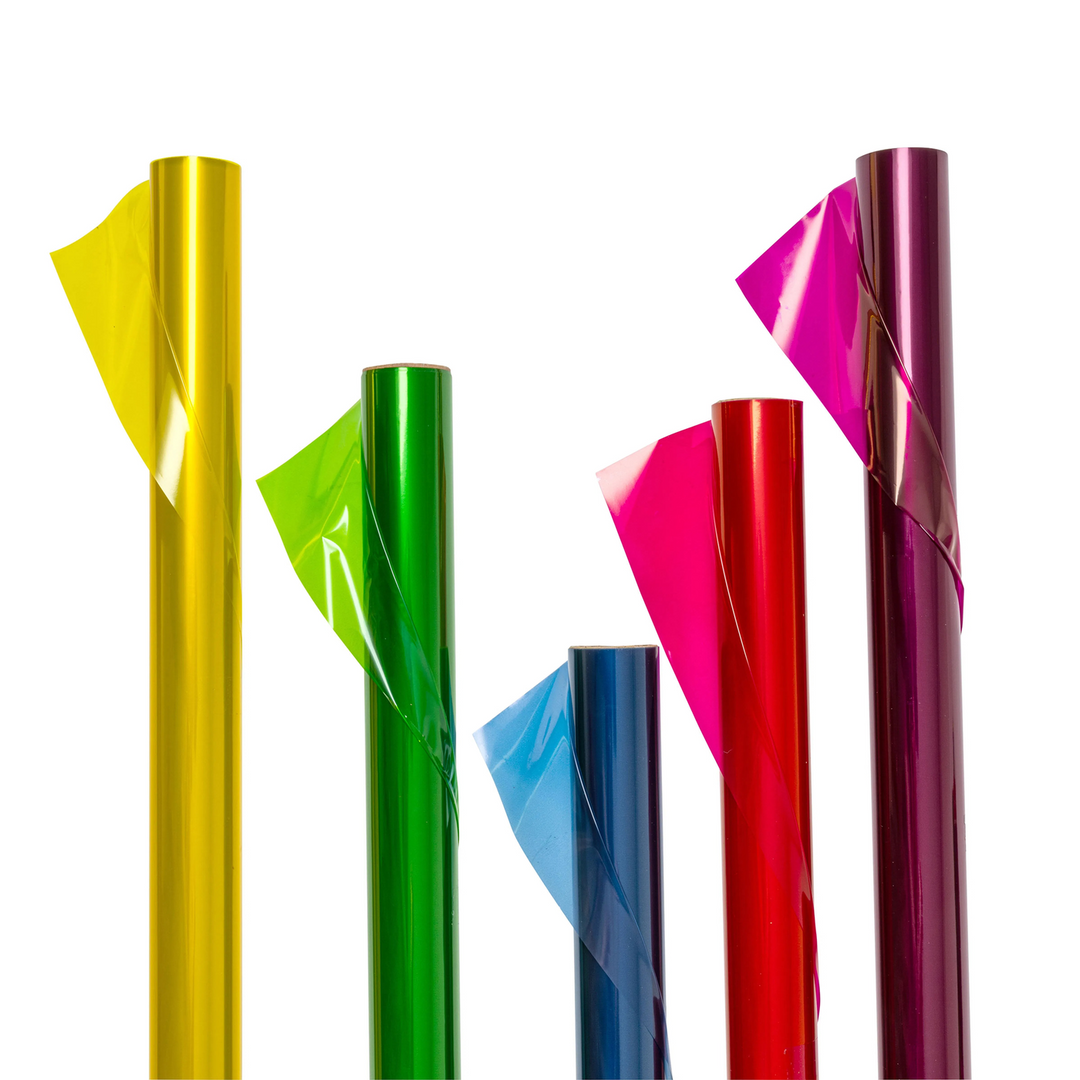 Folia Coloured Transparent Foil – 70 cm x 2 m, Assorted Colours