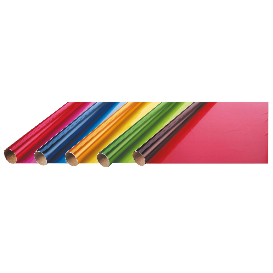 Folia Coloured Transparent Foil – 70 cm x 2 m, Assorted Colours