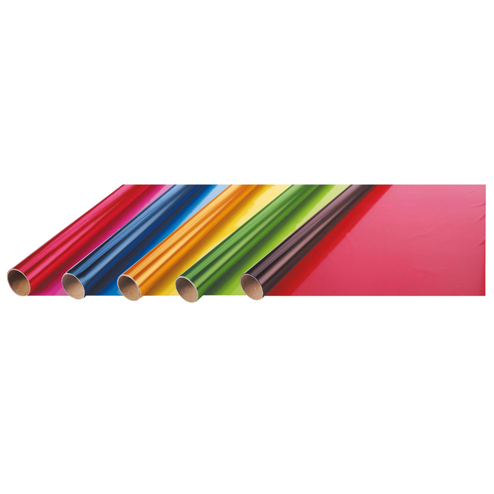 Folia Coloured Transparent Foil – 70 cm x 2 m, Assorted Colours