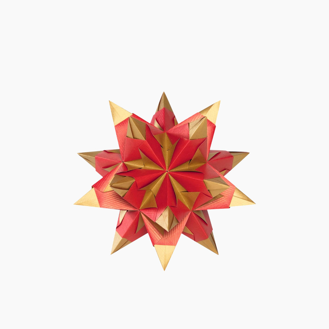 Folia Bascetta-Star Kit – Duo Paper, 75 g/m², 20 x 20 cm, 32 Sheets, Hot Red-Green