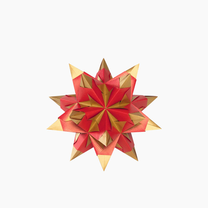 Folia Bascetta-Star Kit – Duo Paper, 75 g/m², 20 x 20 cm, 32 Sheets, Hot Red-Green