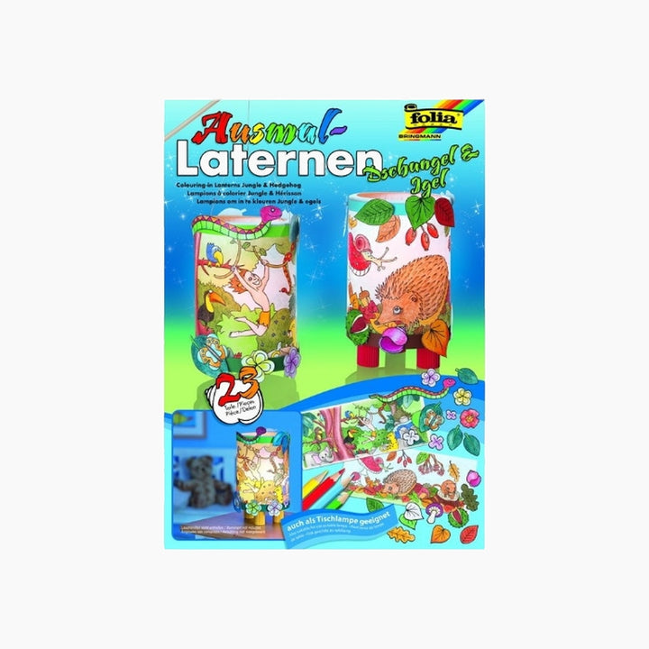 Folia Lantern Colouring Kit – Jungle &amp; Hedgehog