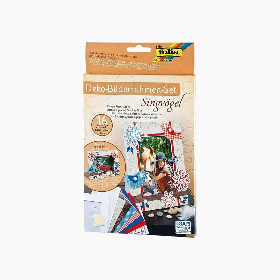 Folia Picture Frame Craft Kit – Singing Birds, 16 Pieces
