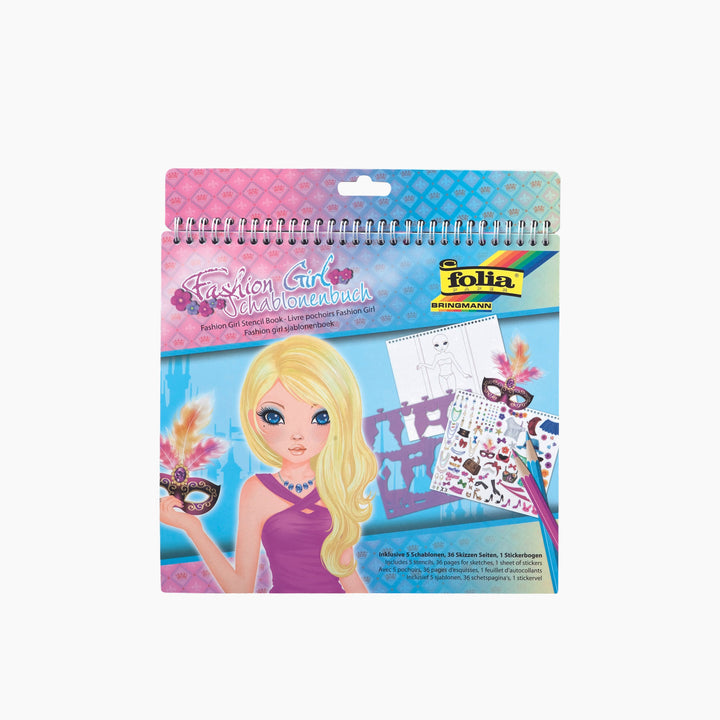Folia Large Stencil Book – 5 Stencils, 36 Sketch Pages, 1 Sticker Sheet