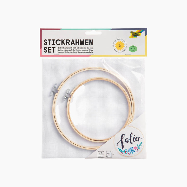 Folia Embroidery Frame Kit – Set of 2, with Aida Fabric, 25 x 49 cm