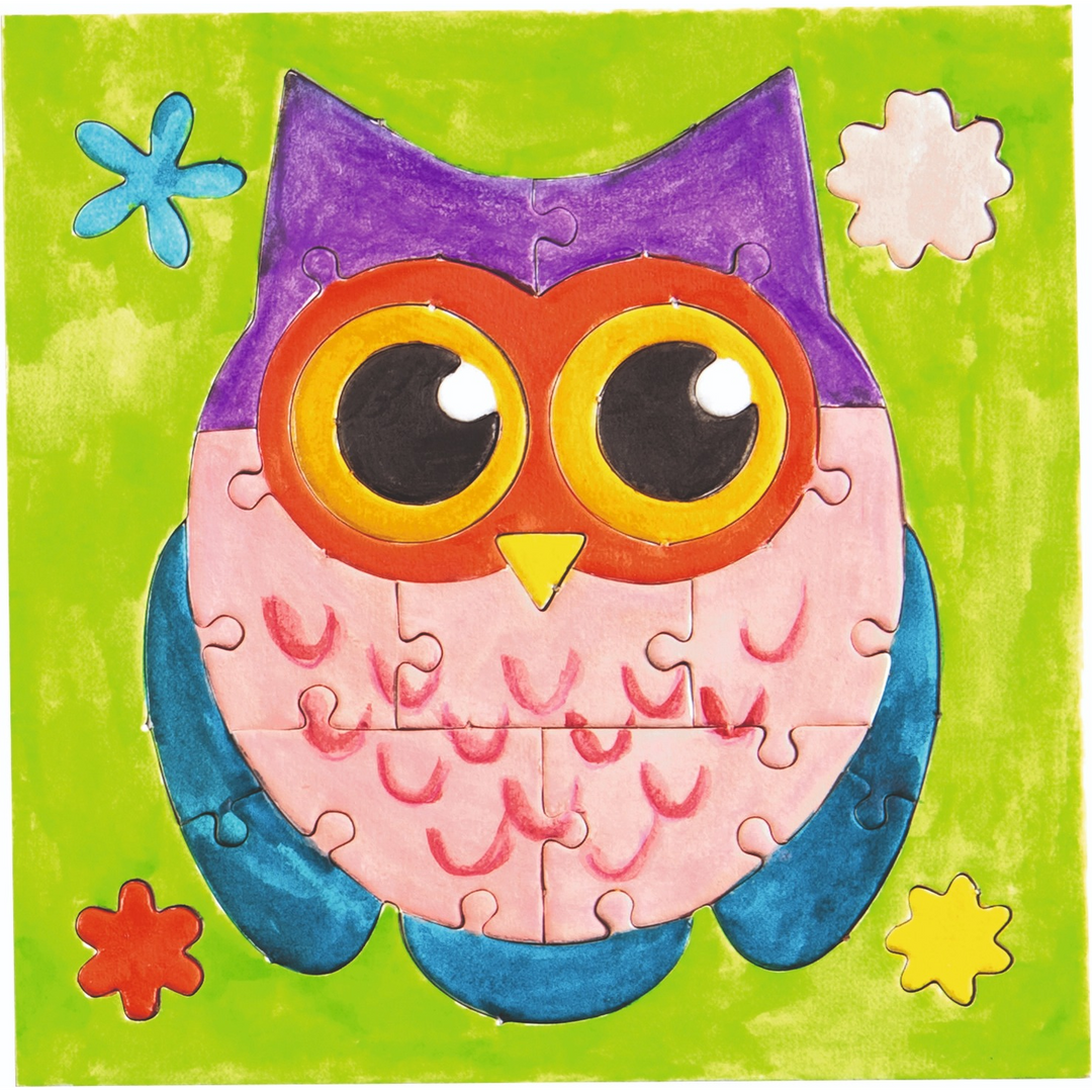 Folia Mini Puzzle Set – Extra-Strong Cardboard, Approx. 14 x 14.5 cm, 4 Sets, Assorted Designs