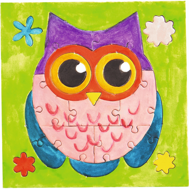 Folia Mini Puzzle Set – Extra-Strong Cardboard, Approx. 14 x 14.5 cm, 4 Sets, Assorted Designs
