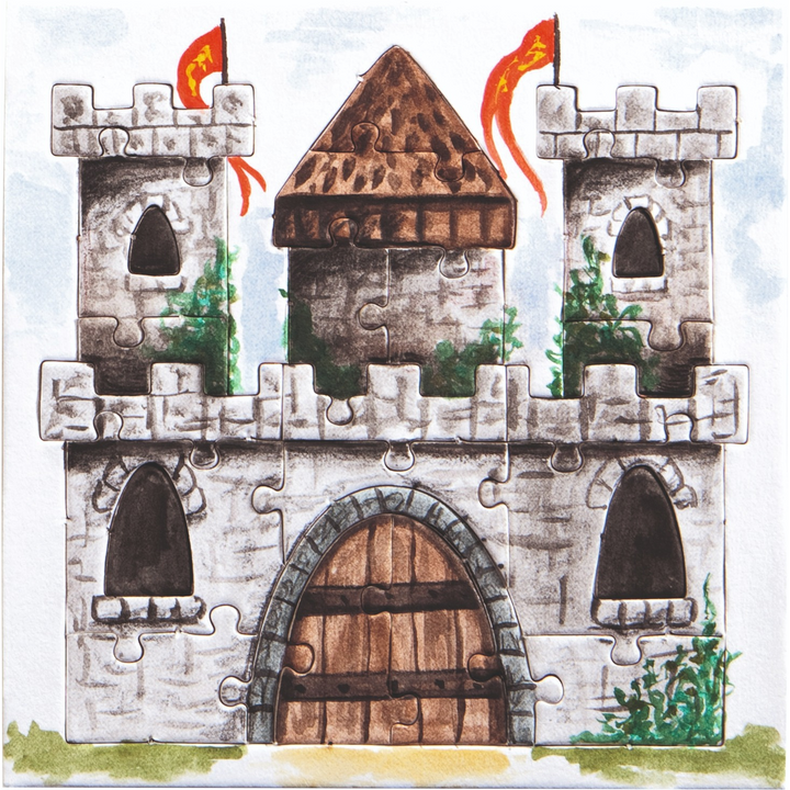 Folia Mini Puzzle Set – Extra-Strong Cardboard, Approx. 14 x 14.5 cm, 4 Sets, Assorted Designs