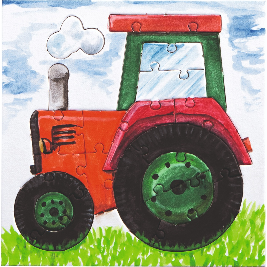 Folia Mini Puzzle Set – Extra-Strong Cardboard, Approx. 14 x 14.5 cm, 4 Sets, Assorted Designs