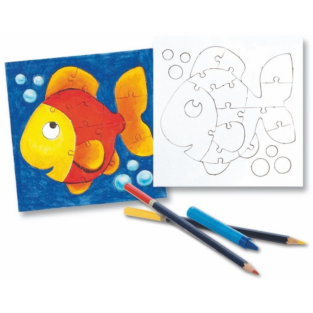 Folia Mini Puzzle Set – Extra-Strong Cardboard, Approx. 14 x 14.5 cm, 4 Sets, Assorted Designs