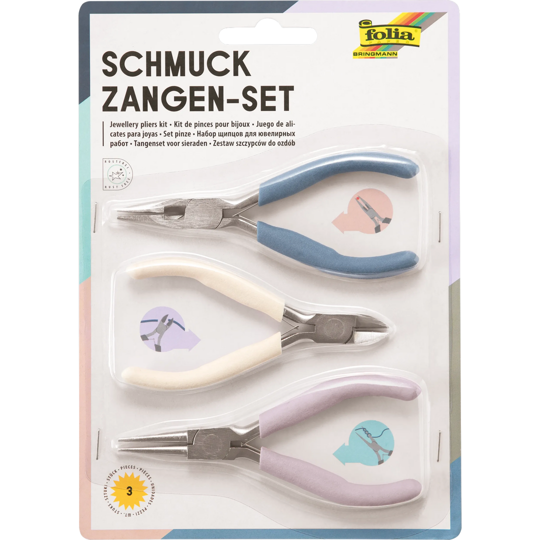 Folia Jewellery Pliers Set – Side-Cutting, Combination and Round-Nose Pliers