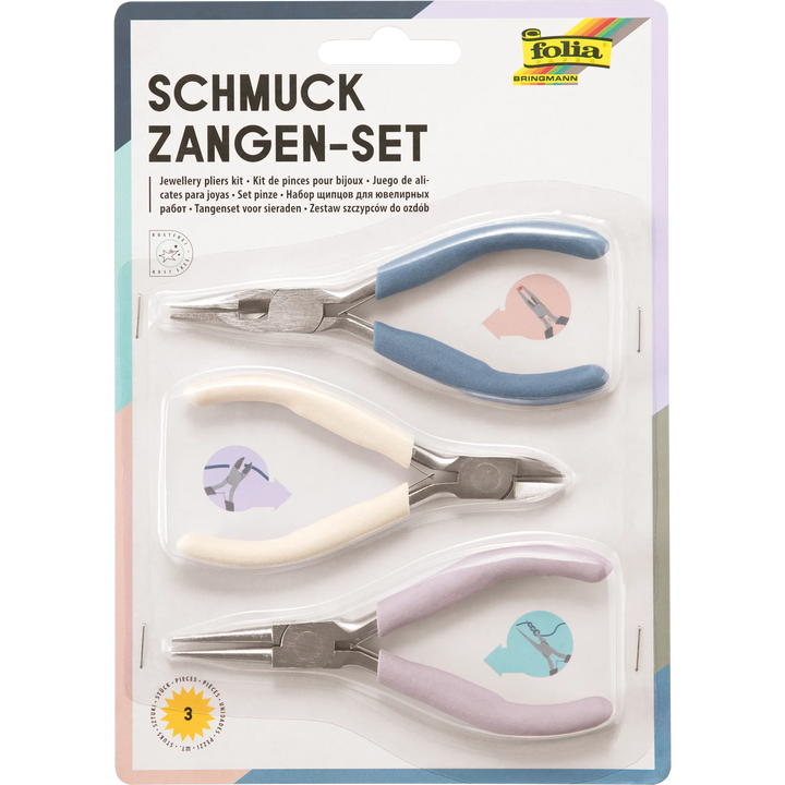 Folia Jewellery Pliers Set – Side-Cutting, Combination and Round-Nose Pliers