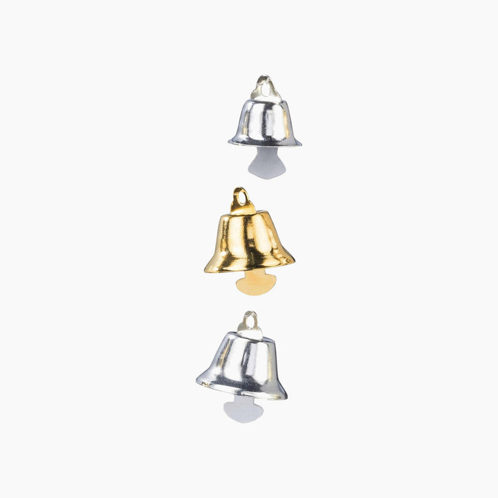 Folia Bells – 18 Pieces, 3 Assorted Sizes, Gold-Silver