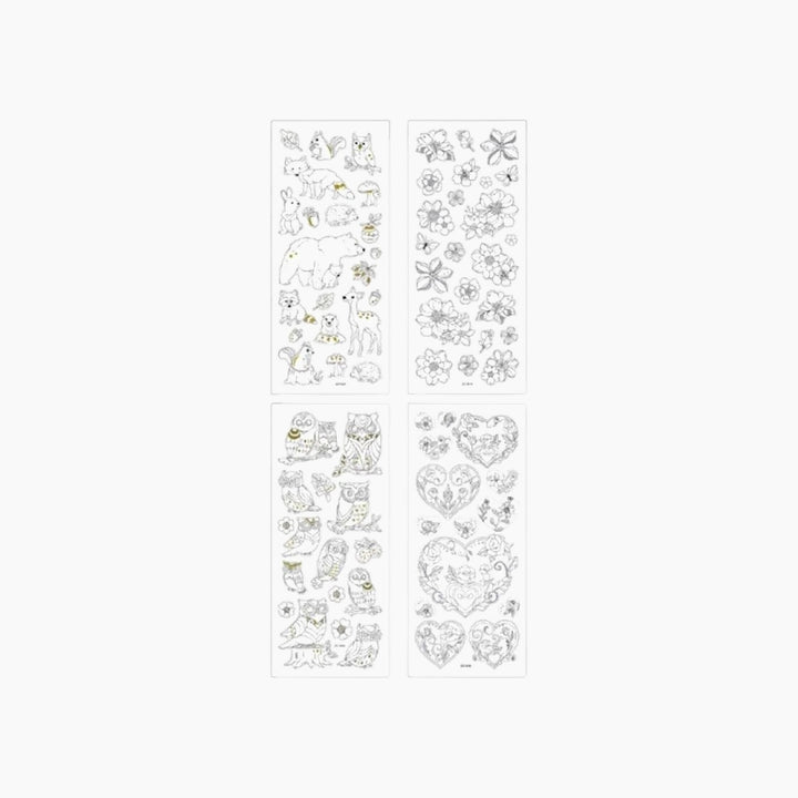 Folia Colouring Stickers – Nature, Approx. 10 x 23 cm, 4 Sheets, Assorted Designs