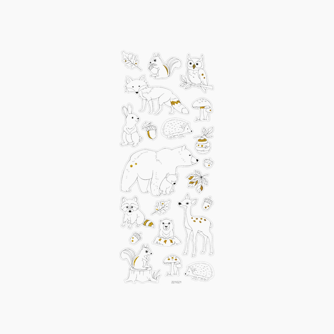 Folia Colouring Stickers – Nature, Approx. 10 x 23 cm, 4 Sheets, Assorted Designs