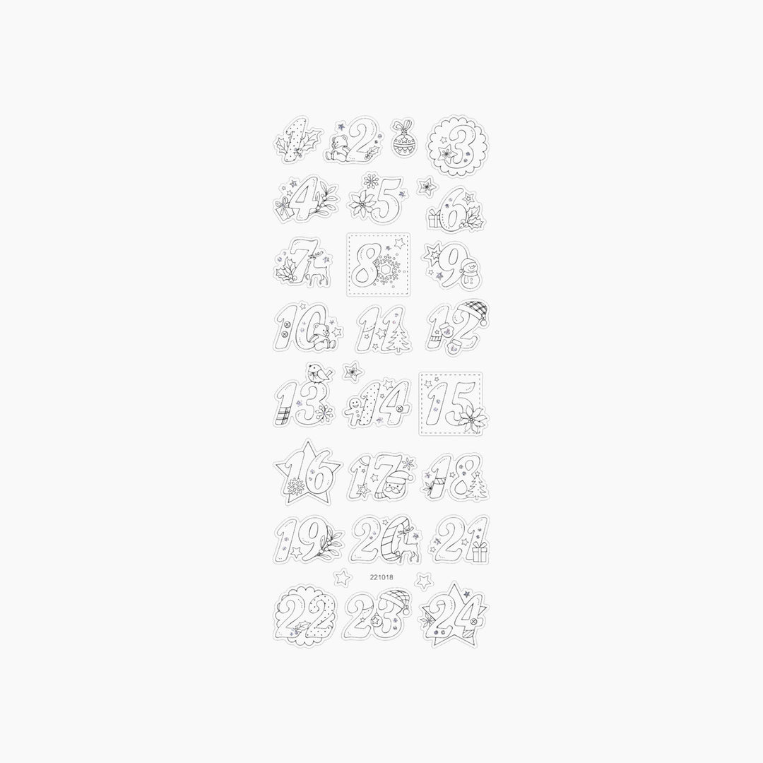 Folia Christmas Colouring Stickers – Approx. 10 x 23 cm, 4 Sheets, Assorted Designs