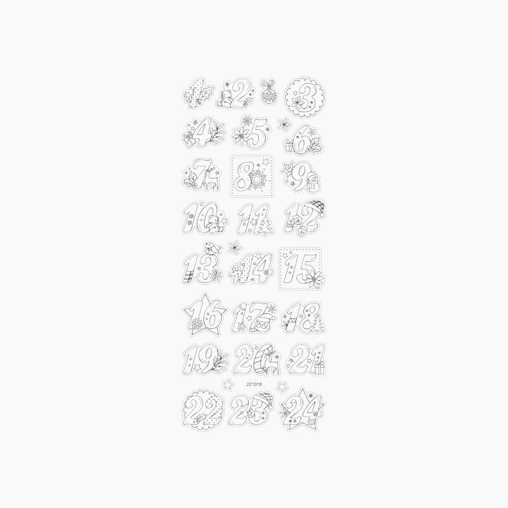 Folia Christmas Colouring Stickers – Approx. 10 x 23 cm, 4 Sheets, Assorted Designs