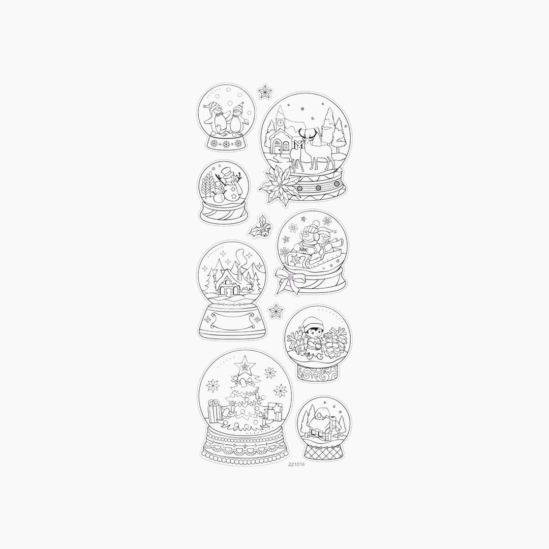 Folia Christmas Colouring Stickers – Approx. 10 x 23 cm, 4 Sheets, Assorted Designs