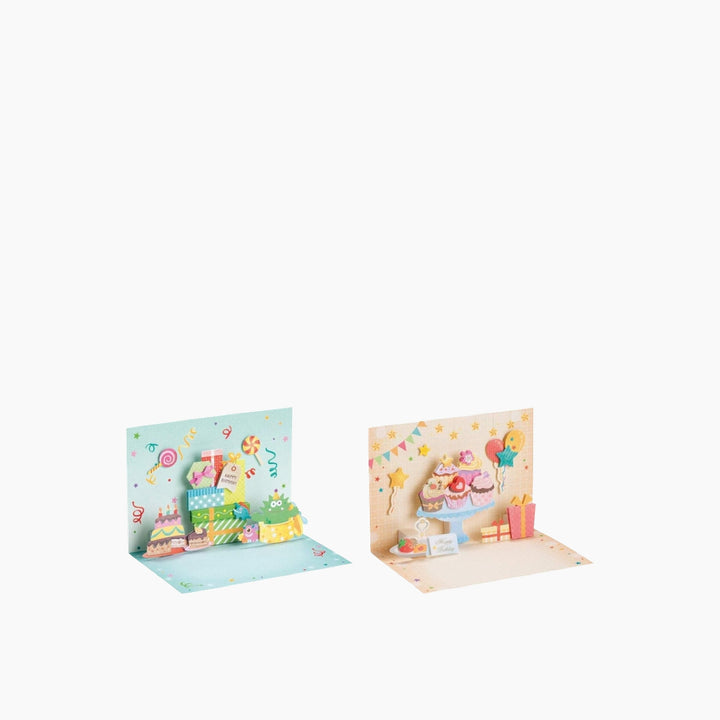 Folia 3D Pop-Up Birthday Cards Set – 2 Cards &amp; 2 Envelopes