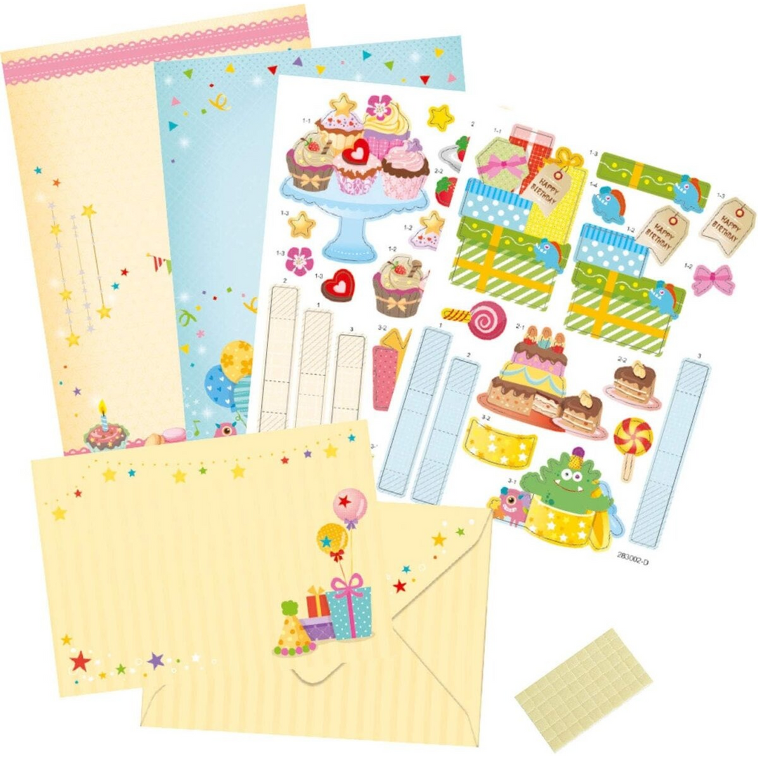 Folia 3D Pop-Up Birthday Cards Set – 2 Cards &amp; 2 Envelopes
