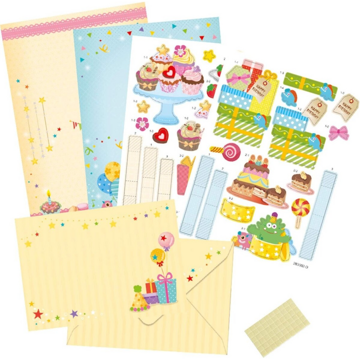 Folia 3D Pop-Up Birthday Cards Set – 2 Cards &amp; 2 Envelopes