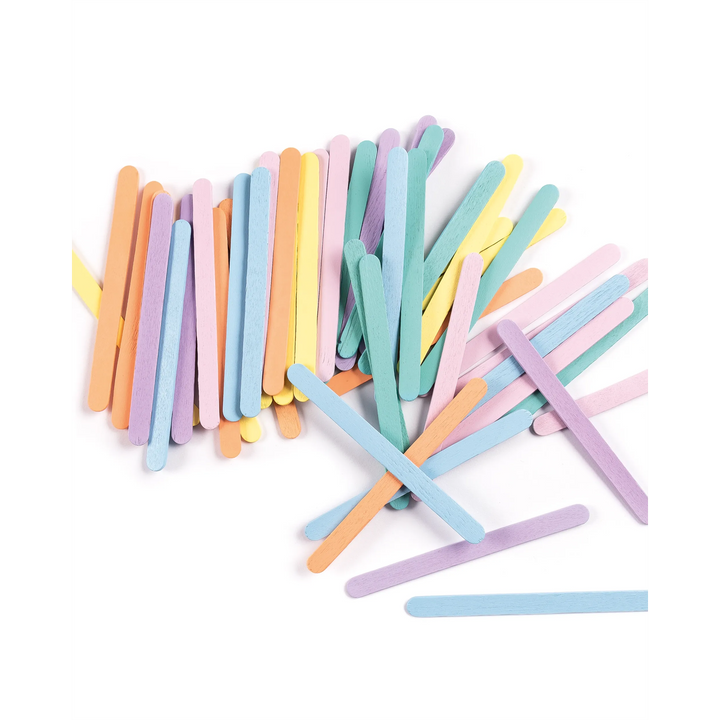 Folia Pastel Wooden Sticks – 114 x 10 x 2 mm, 50 Pieces