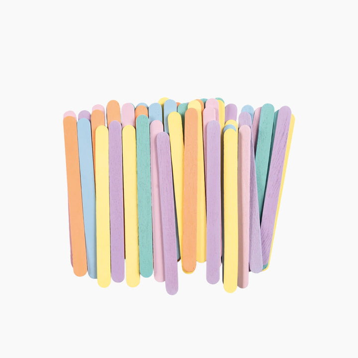 Folia Pastel Wooden Sticks – 114 x 10 x 2 mm, 50 Pieces