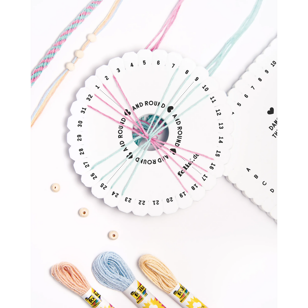 Folia Kumihimo Bracelet Kit – Pastel Rainbow, 16 Pieces