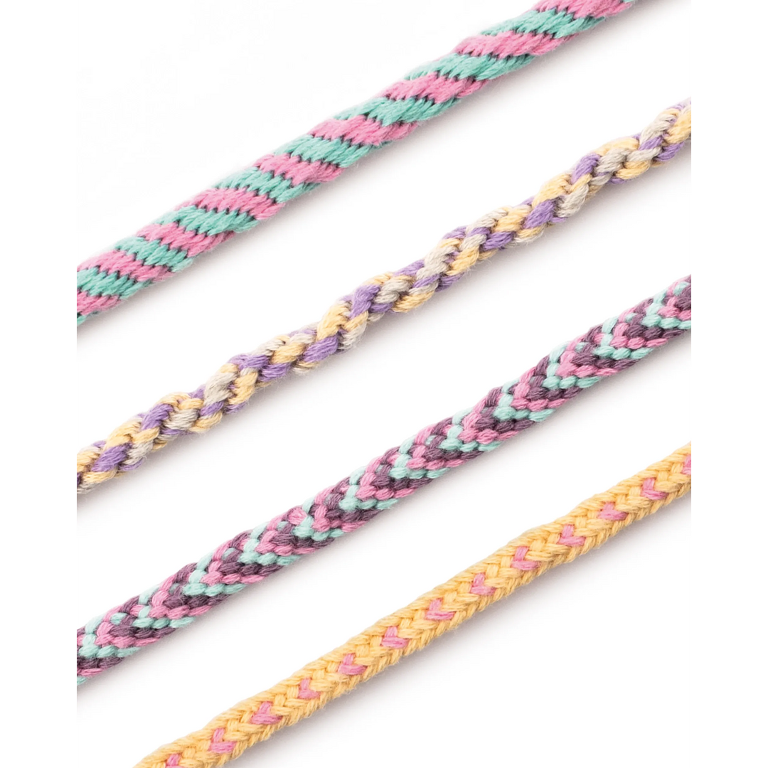 Folia Kumihimo Bracelet Kit – Pastel Rainbow, 16 Pieces